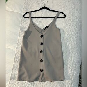 Gray Button-Down Women's Top